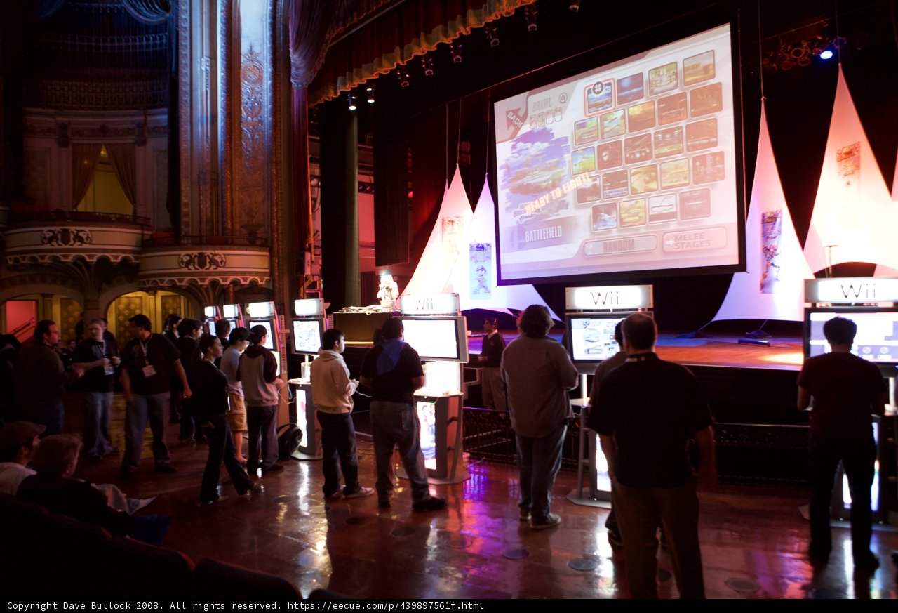 Crowd Gathers for Gaming Cinema Event
