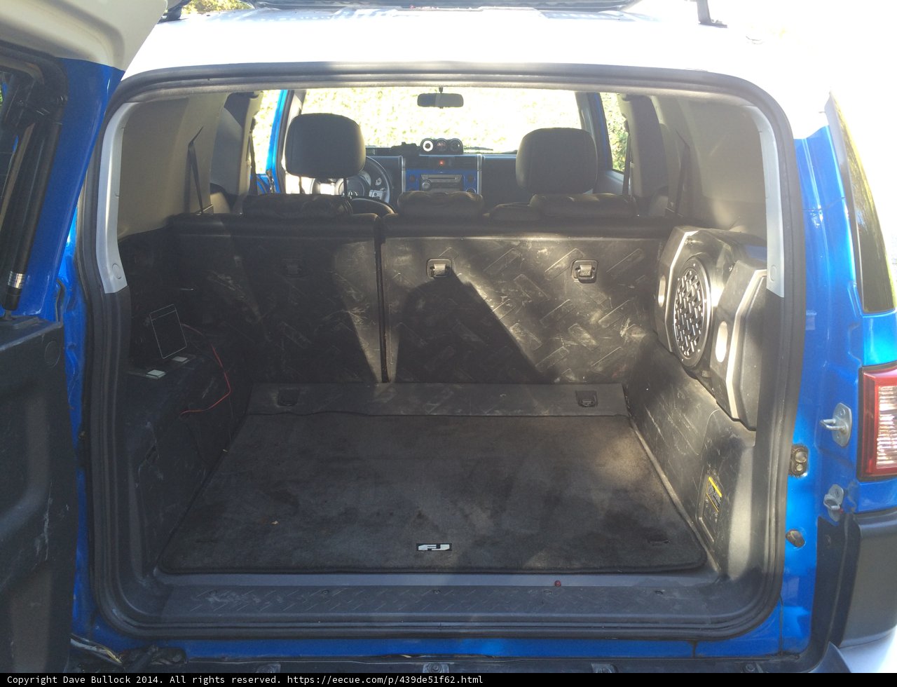 Blue Van Back with Open Trunk