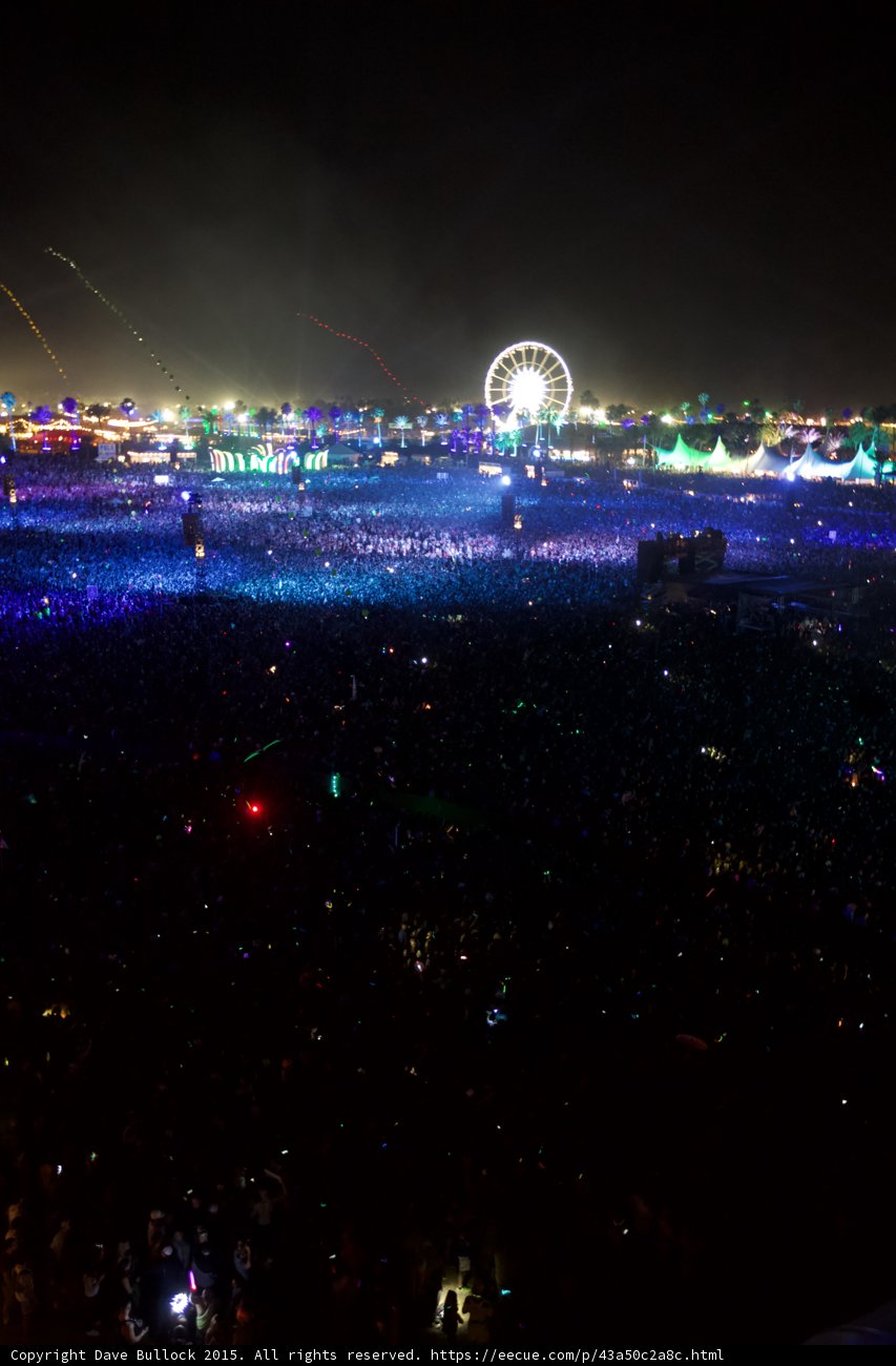 Nighttime Metropolis at Coachella Music Festival