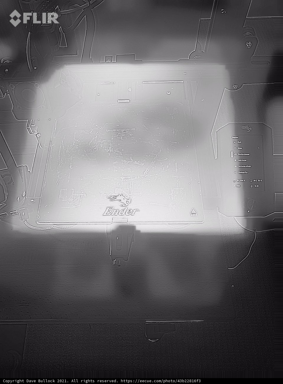 Thermal Image of 3D Printer Build Platform