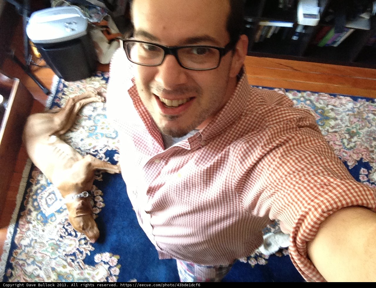 Happy Man and His Furry Friend