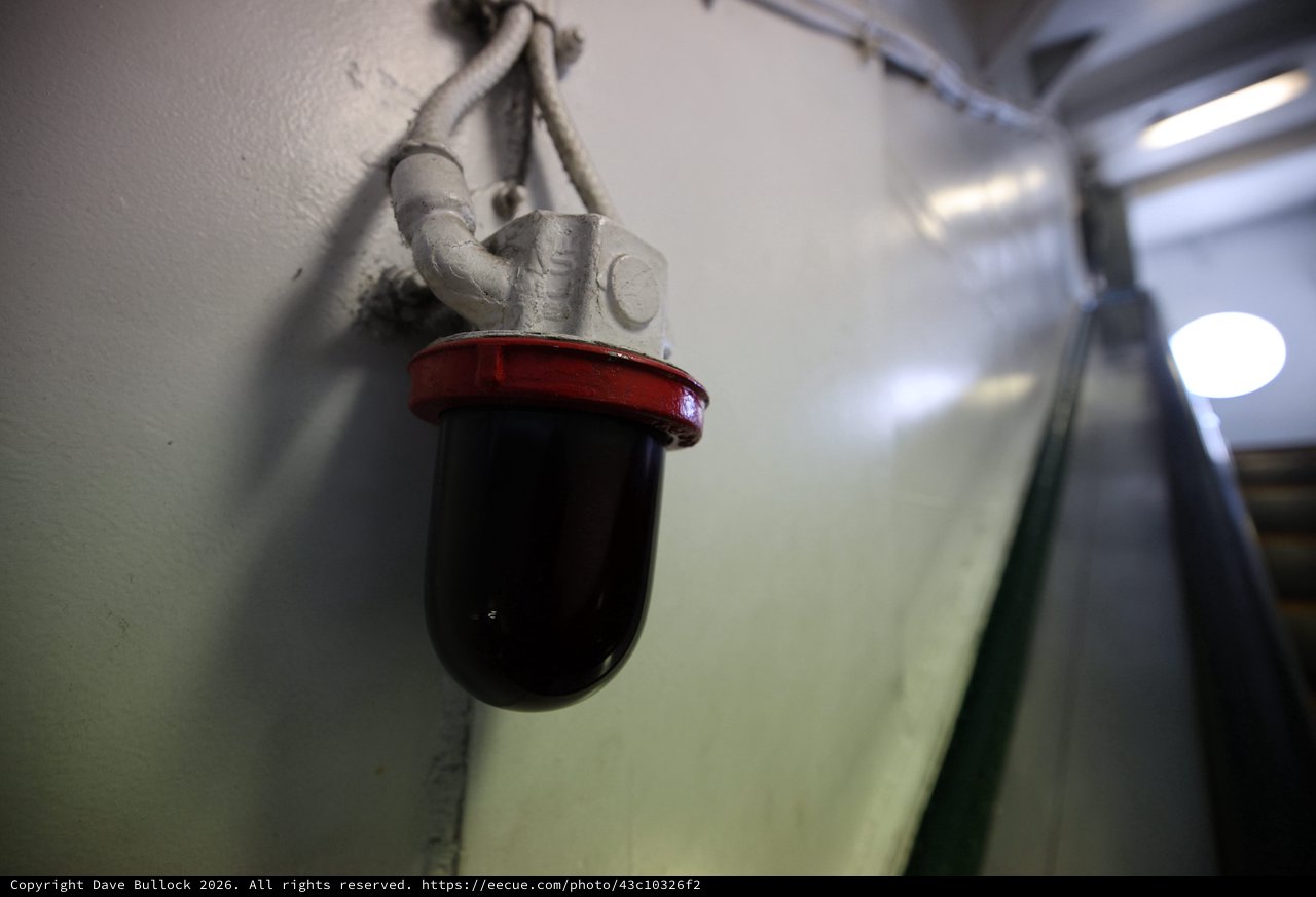 Vintage Naval Light Fixture on USS Hornet Hull