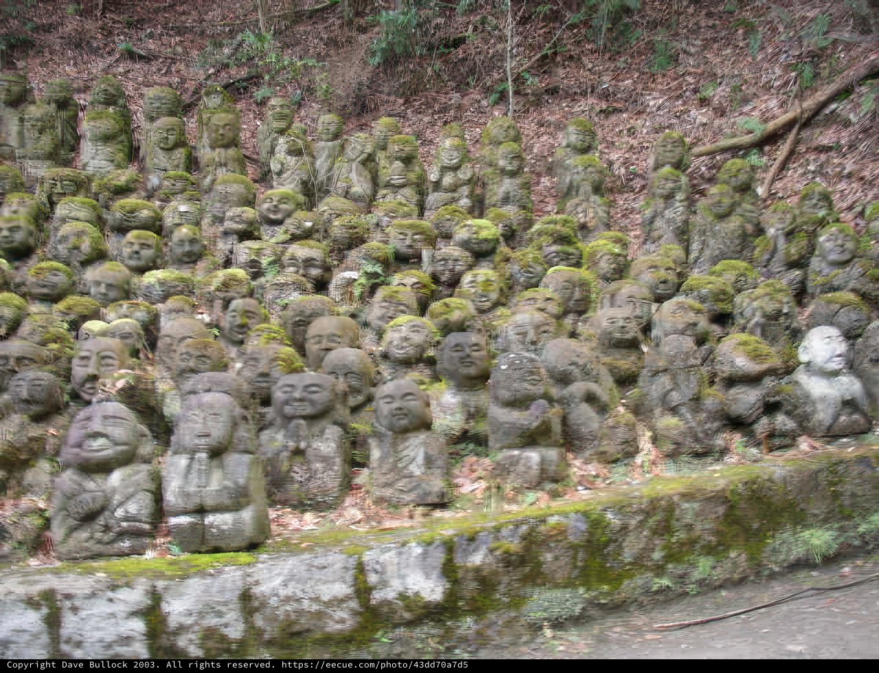 Serene Stone Statues amidst the Forest