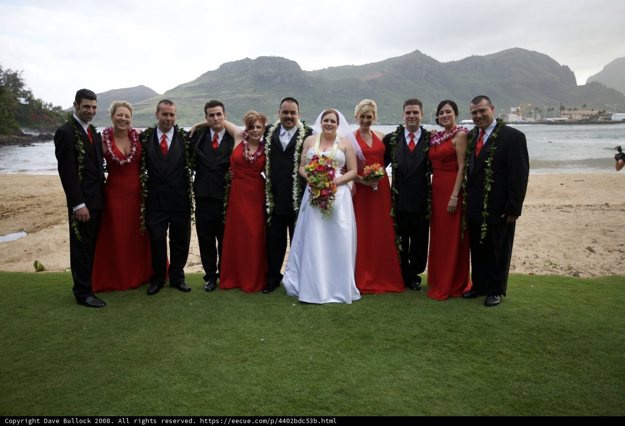 Red Dresses on the Beach