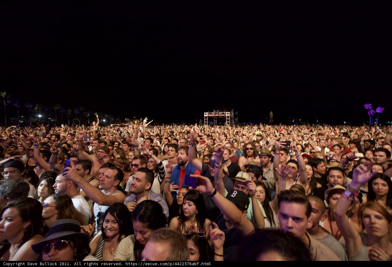 Coachella Concert Crowd Under the Night Sky