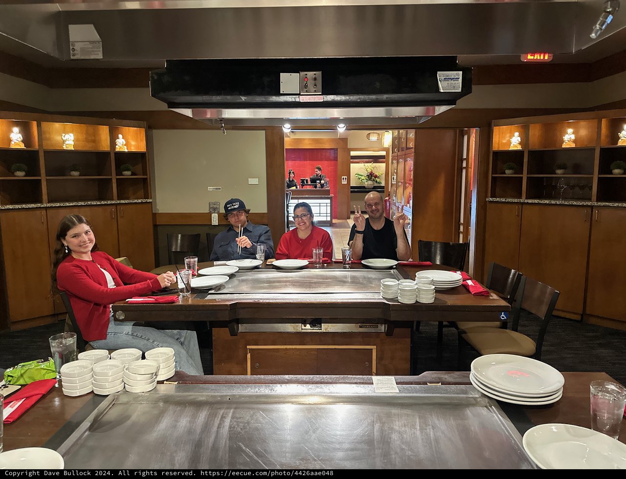 Family Dining at Japanese Teppanyaki Grill Restaurant