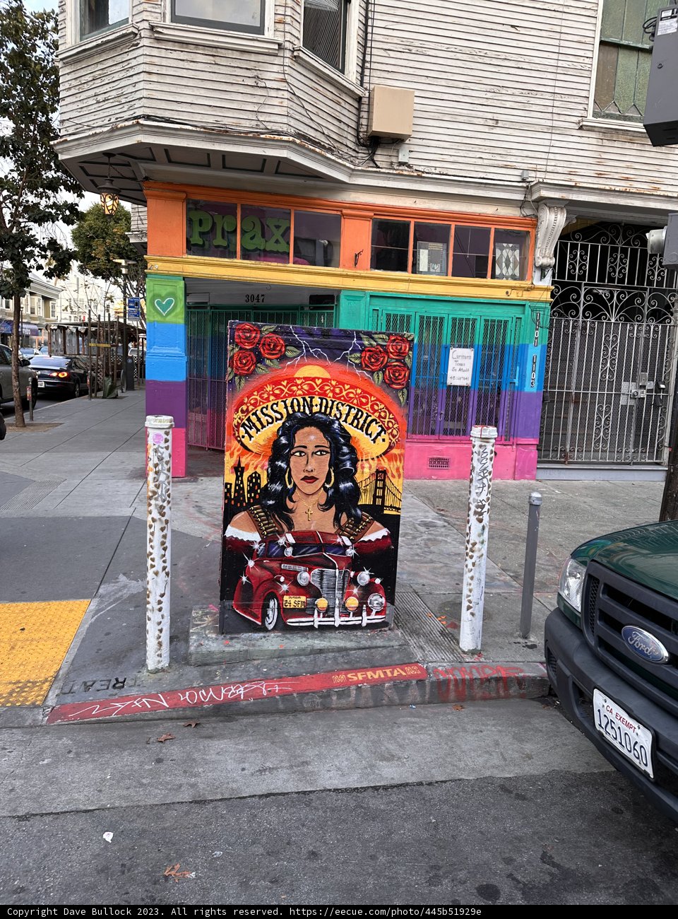 Colorful Mural of a Woman on a San Francisco Street Corner