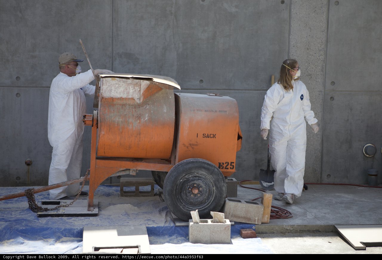 Working on the Concrete Mixer
