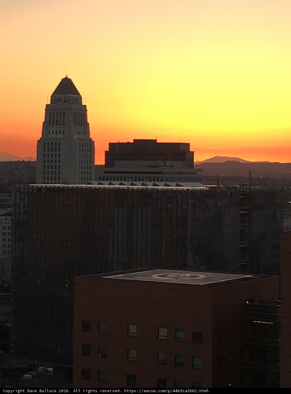 Sunset over Los Angeles Skyline