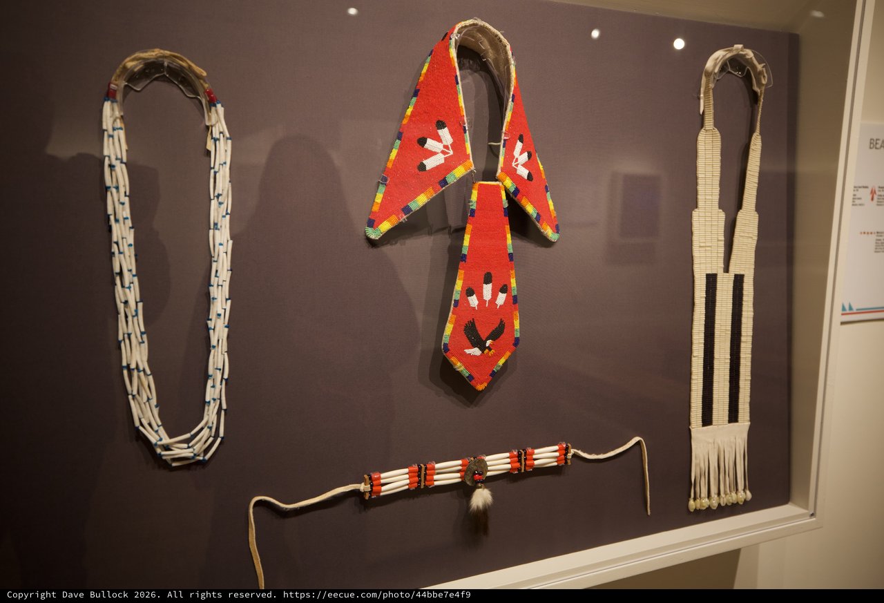 Native American Beadwork Necklaces and Ornaments Display