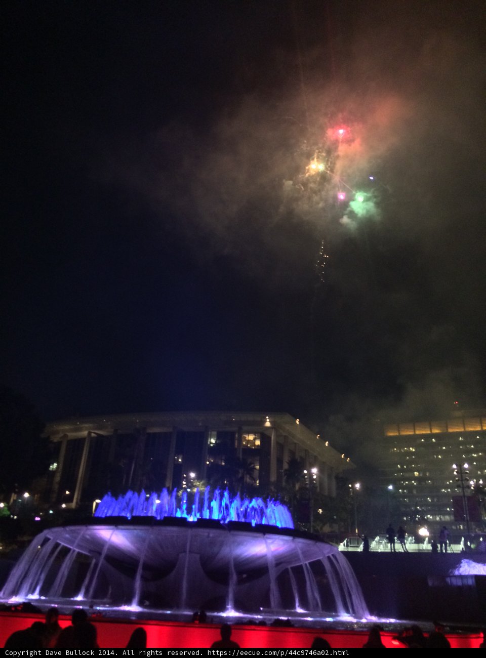 Fireworks Illuminate the Night Sky over Civic Center Fountain