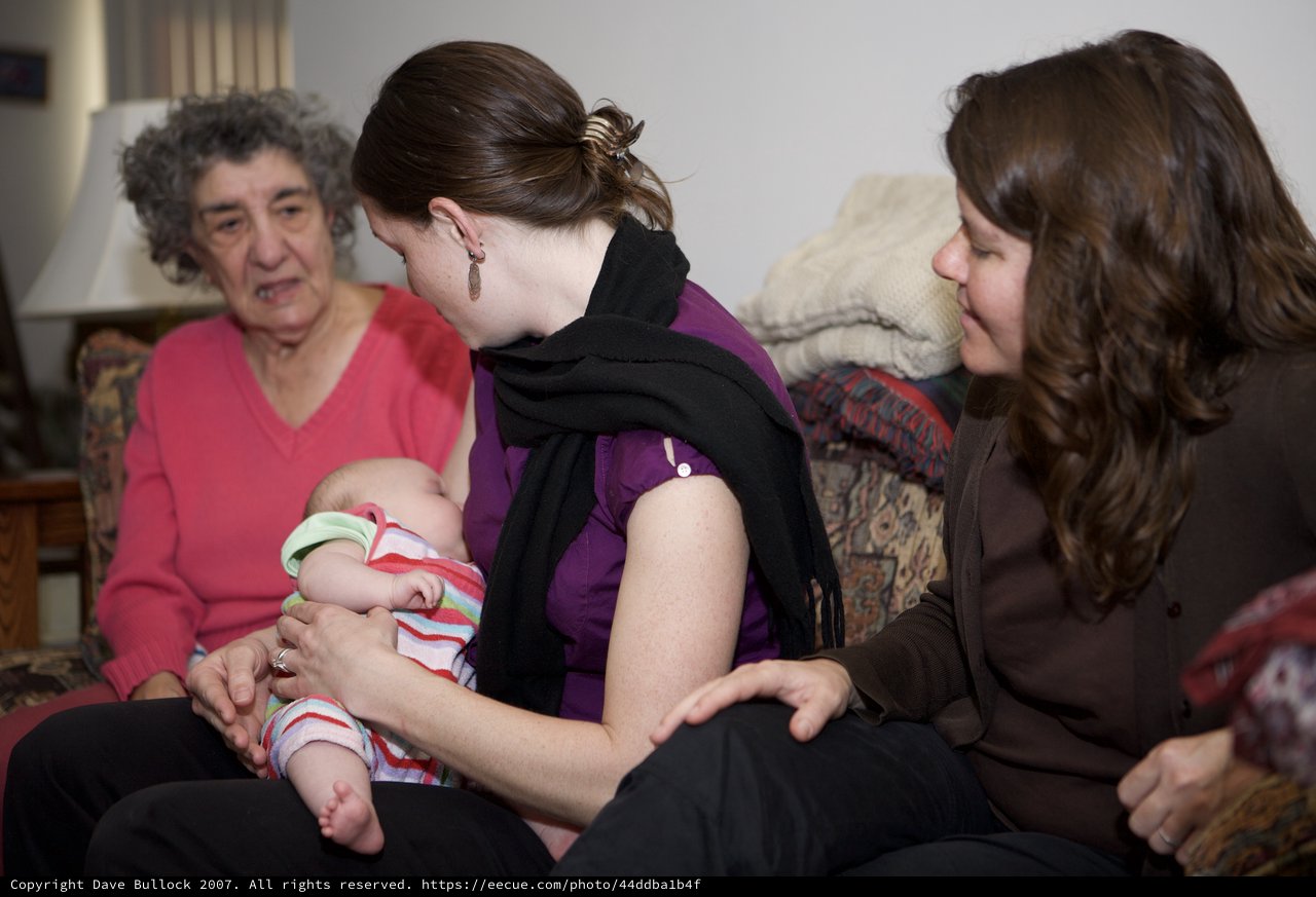 Three Generations Sharing a Tender Family Moment