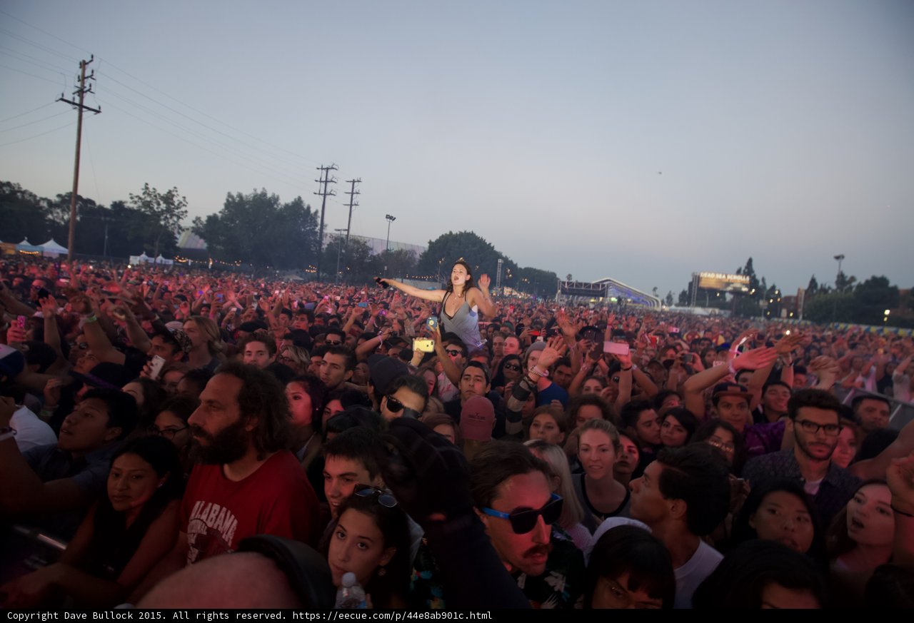 Woman Outstretched Arm Crowd Wide