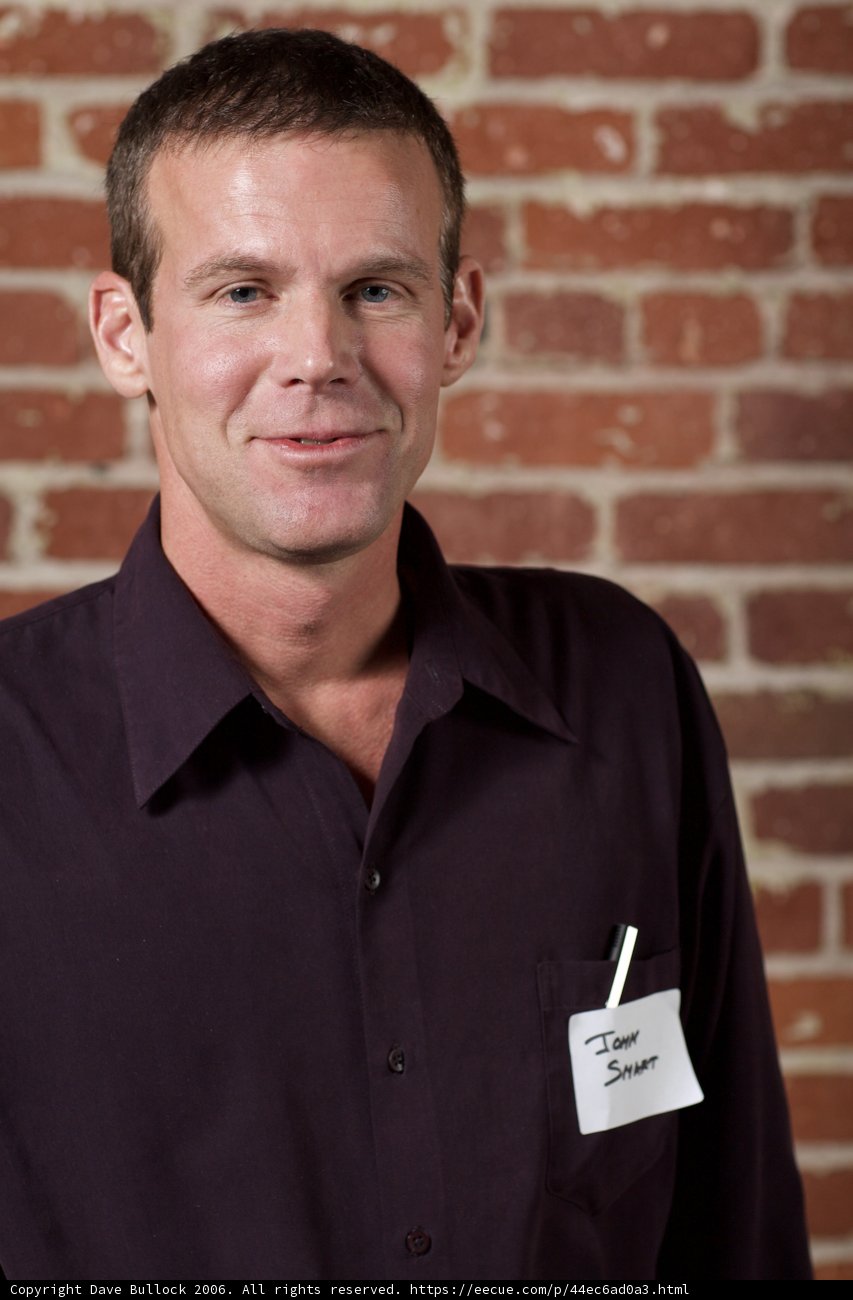 The Happy Man in His Purple Dress Shirt