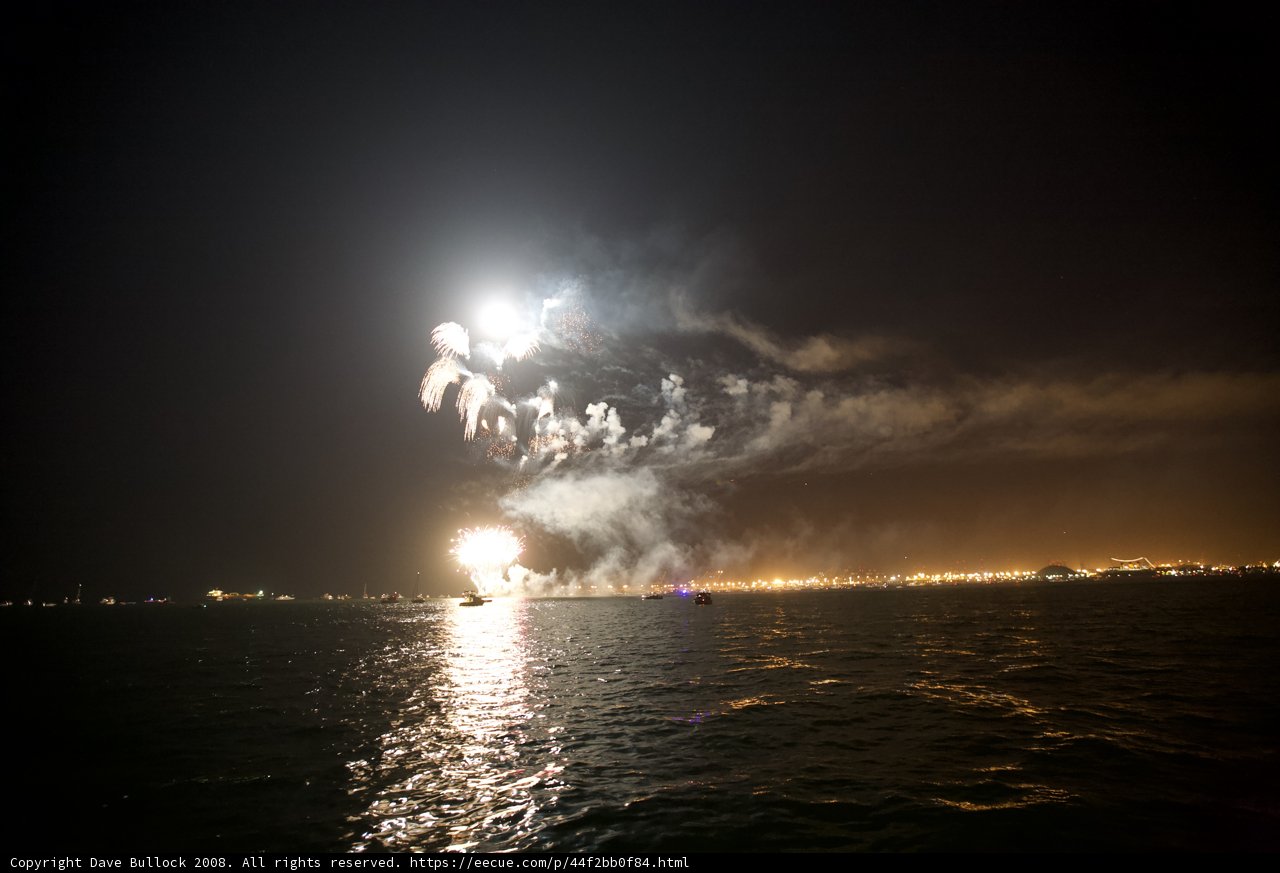 Spectacular Fireworks Show on the Ocean