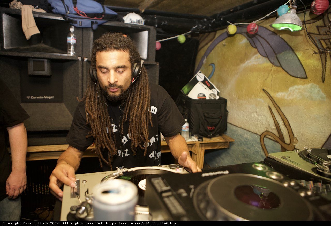 Dreadlocked DJ at Work