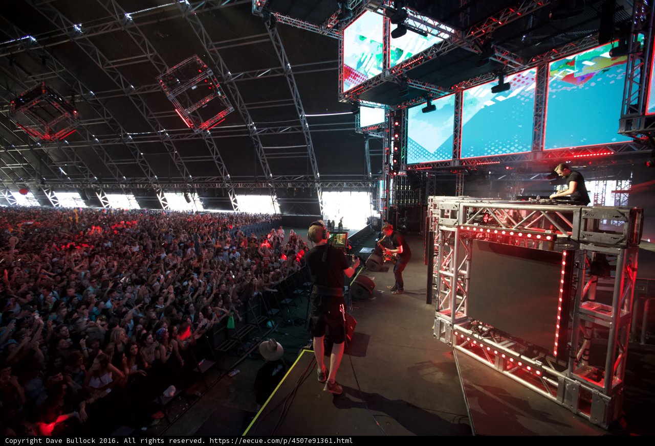 Energetic Crowd at Coachella Rock Concert
