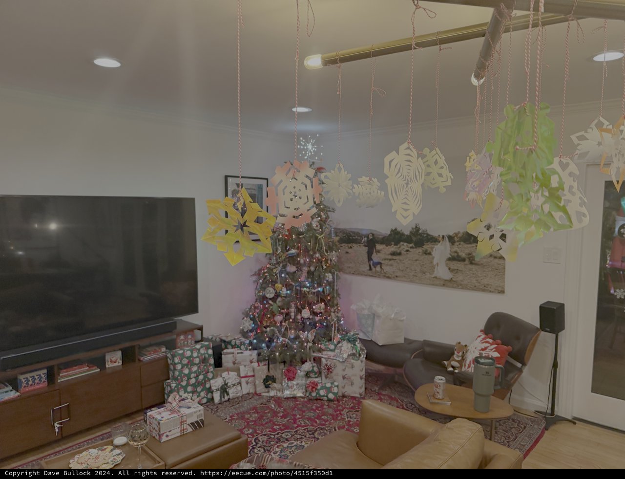 Festive Christmas Morning Living Room Setup
