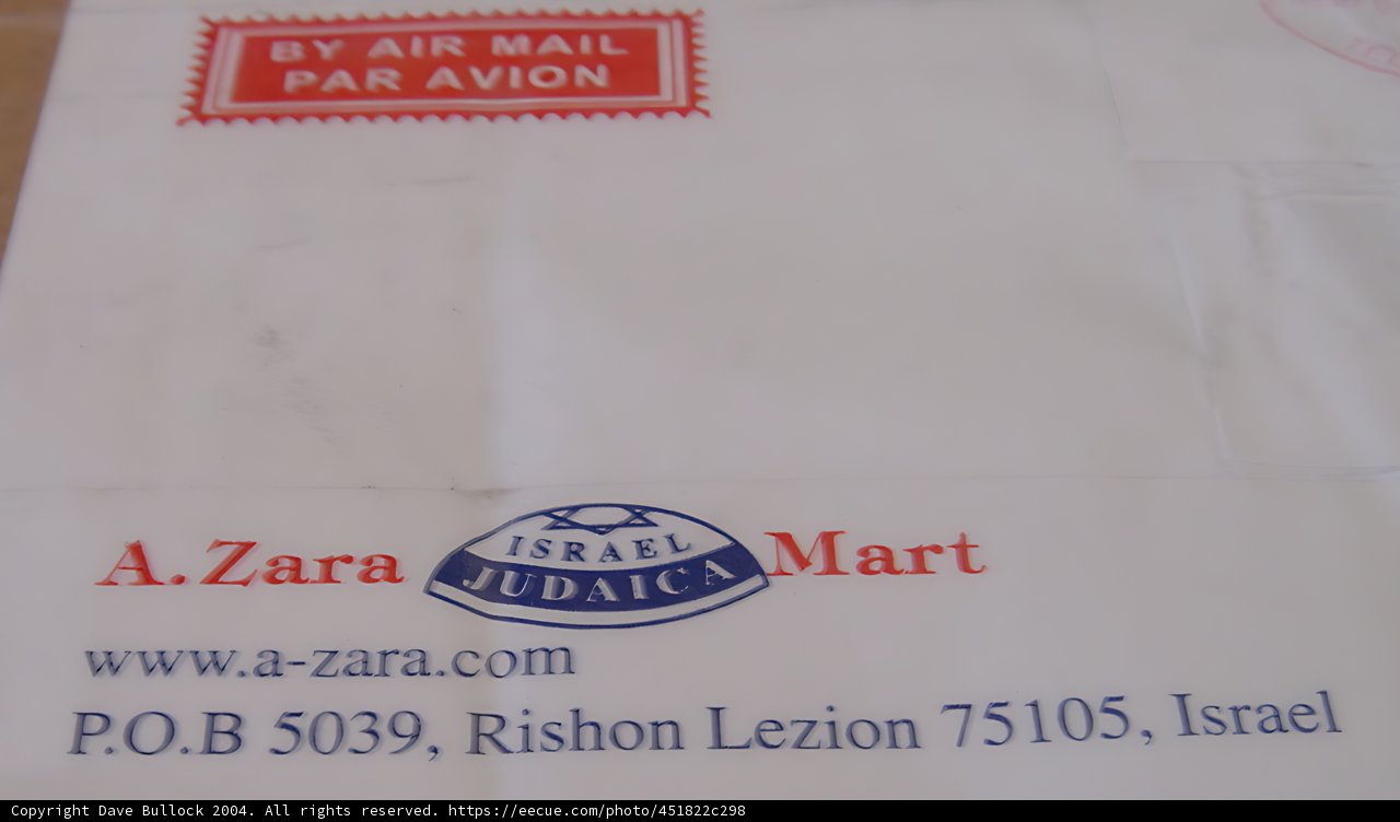 Zara Mart Airmailed Document