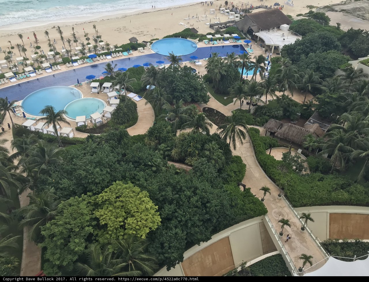 Aerial View of Beach and Pool at Resort