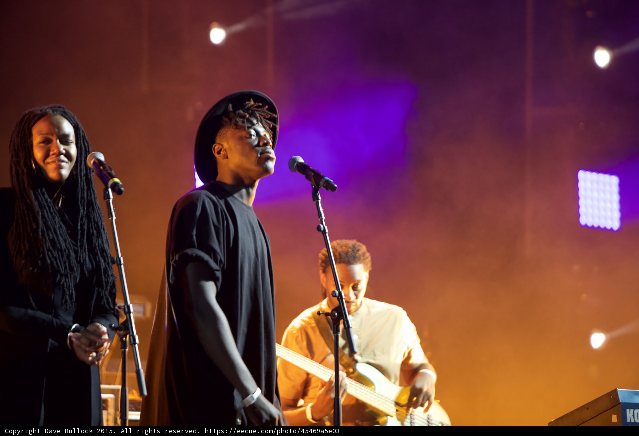 Solange Band Vocalist Hat Dreadlocks Bassist Korg Keyboard Orange Golden Haze