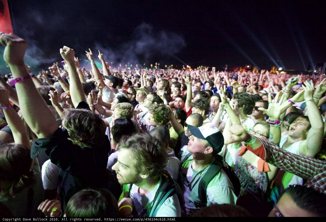 Hands Up in the Night Sky at Cochella Friday 2010