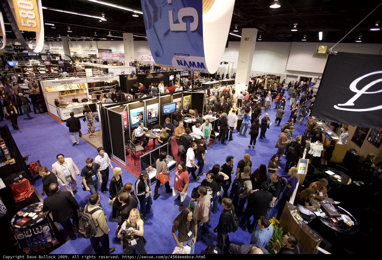 Virgil Donati Surrounded by Enthusiastic Crowd at NAMM Trade Show