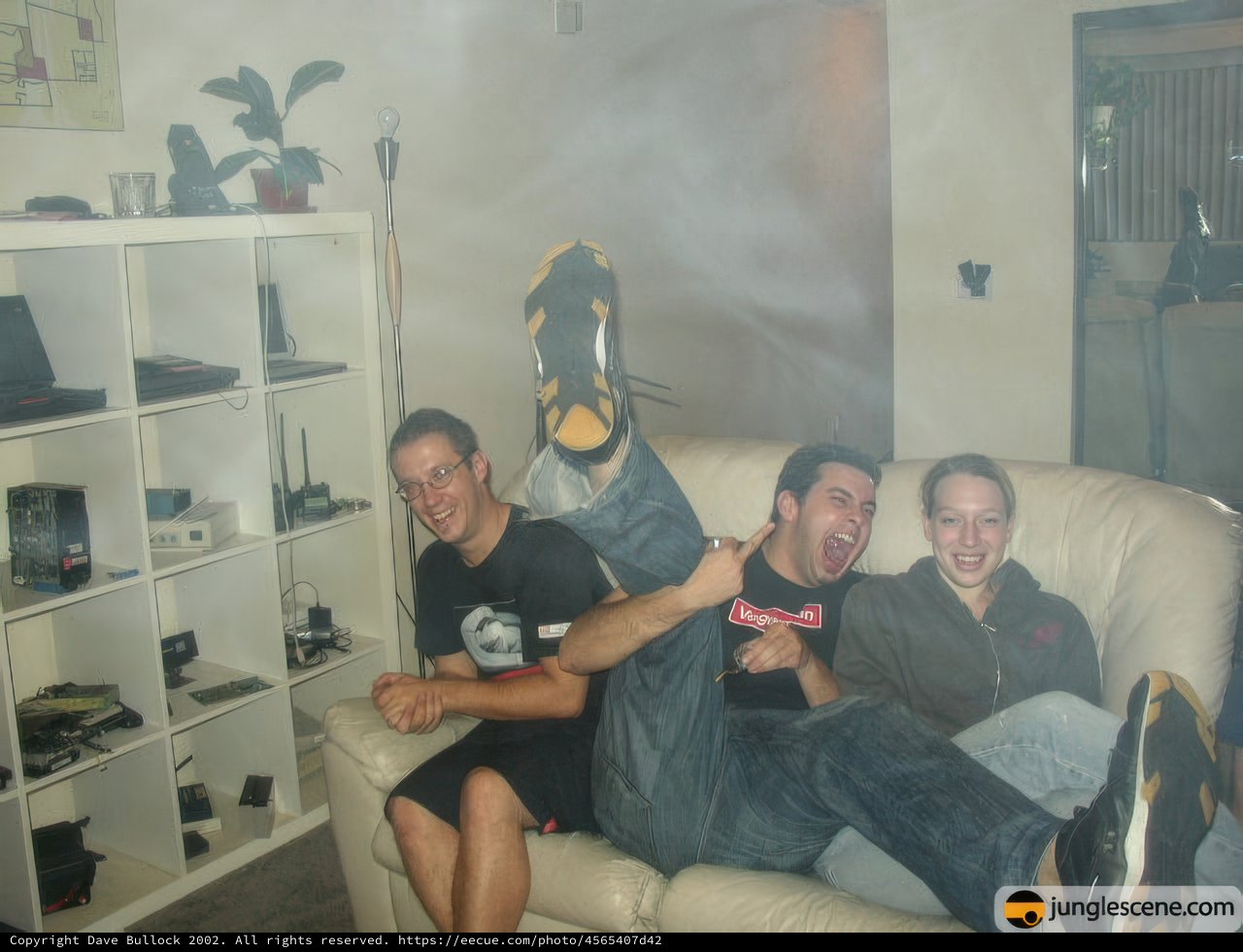 Friends Relaxing on Couch