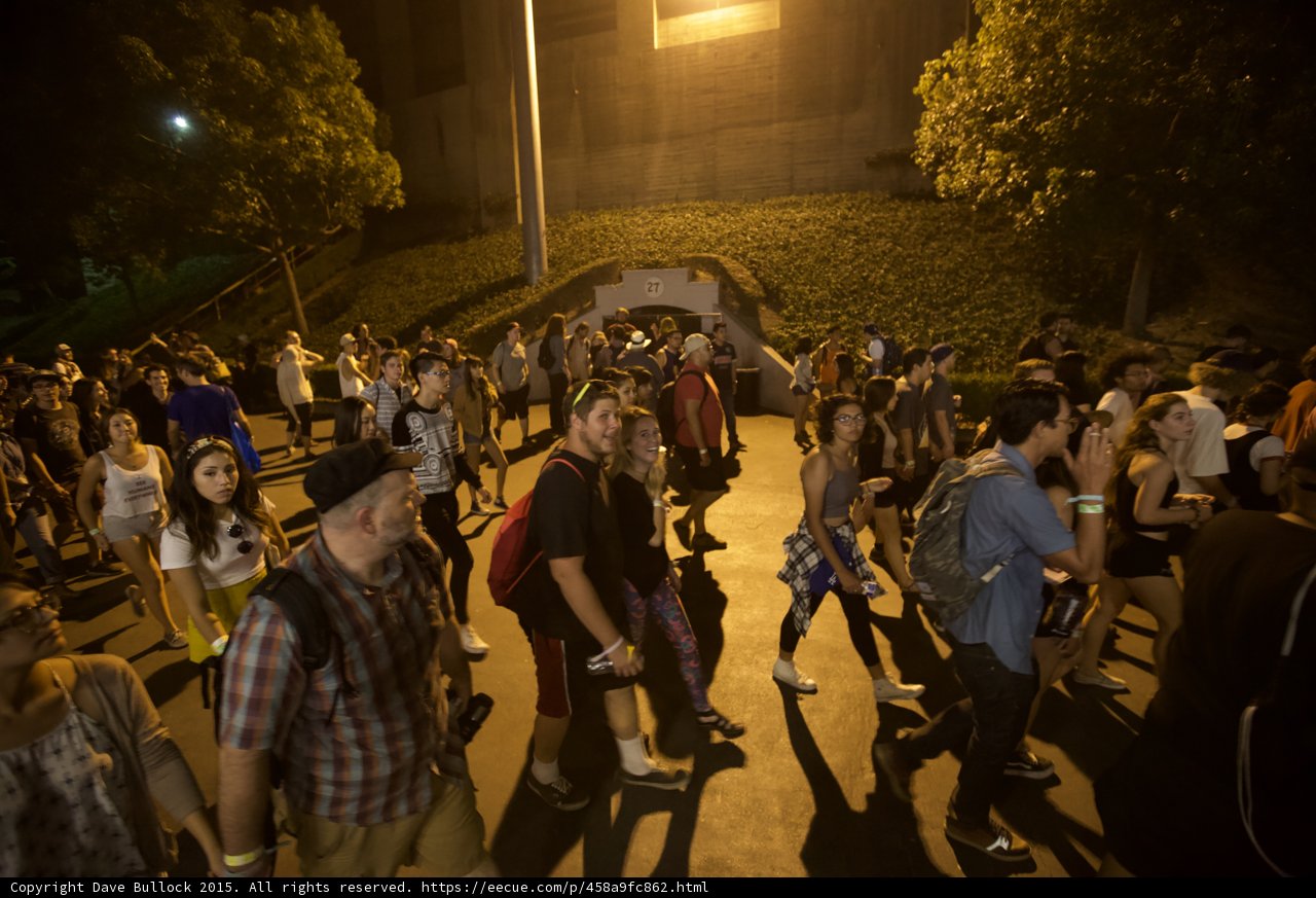 FYF Fest Festival Crowd Smiling Walking Night Tunnel 27 Ivy Hill Street Lamp Young People
