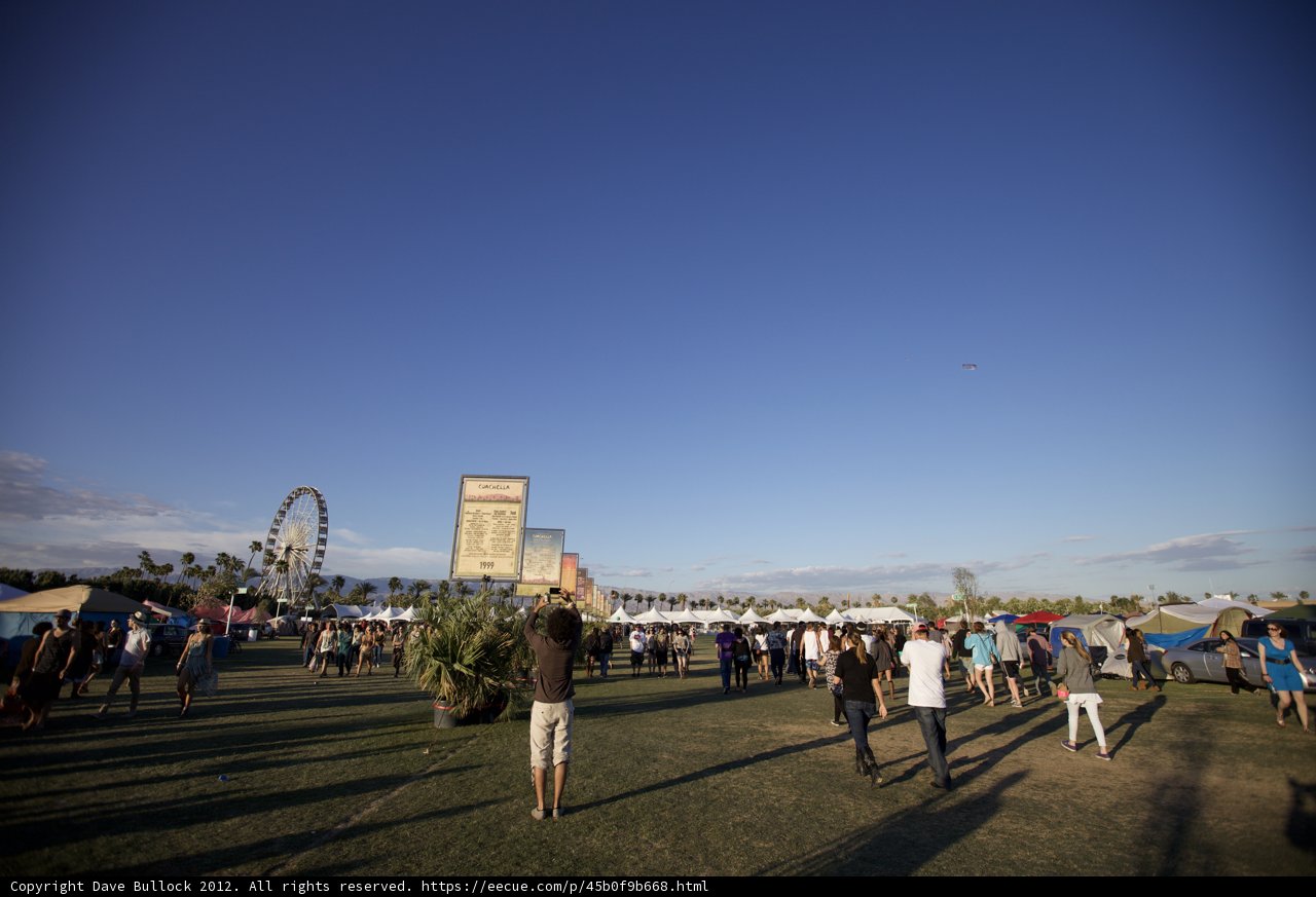 Festival Crowd under a Cloudy Sky