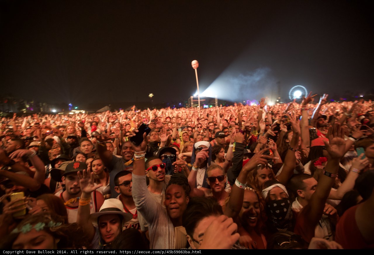 Coachella's Night Sky Concert Crowd