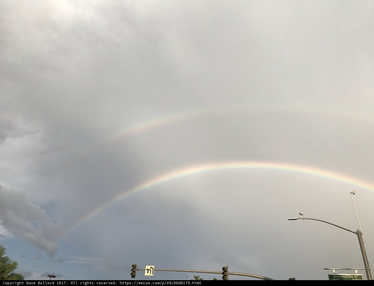 Double Rainbow Over City Street