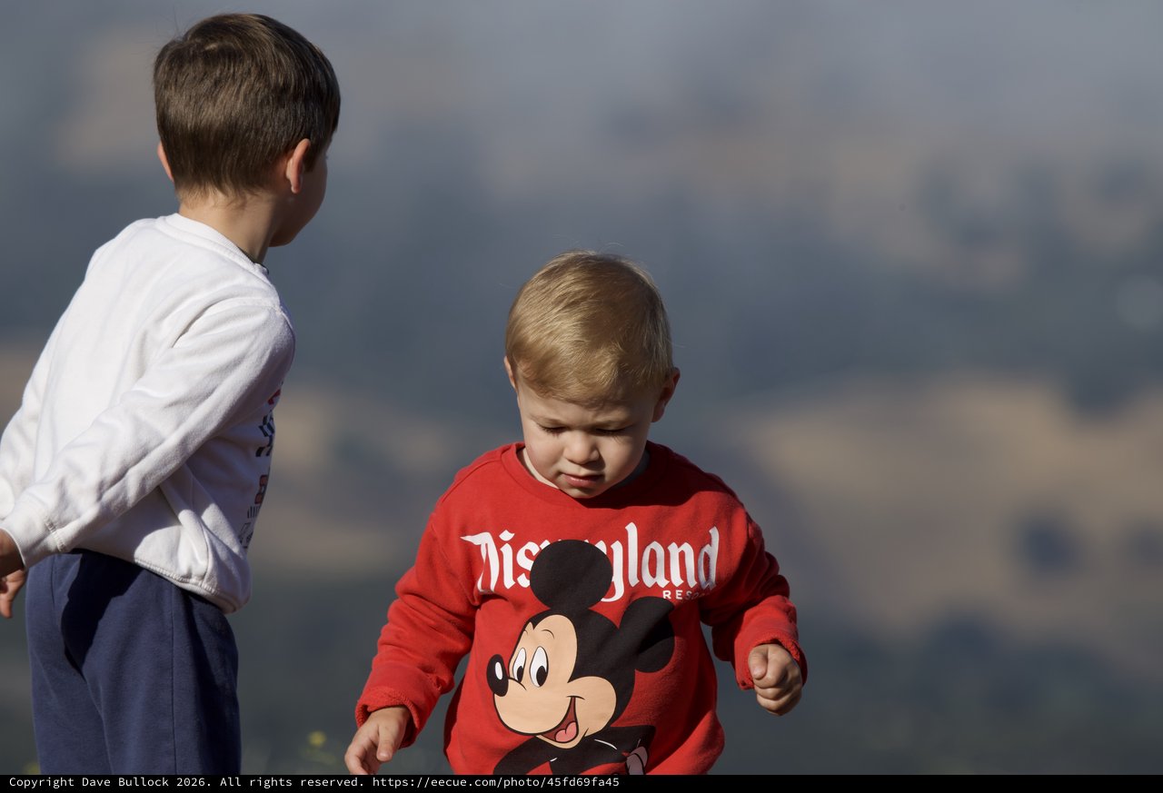 Two Young Brothers Exploring Mount Diablo Together