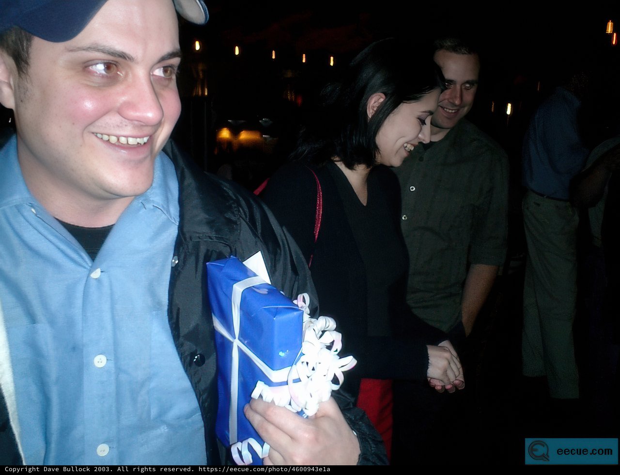 Alan W with a Blue Gift Bag