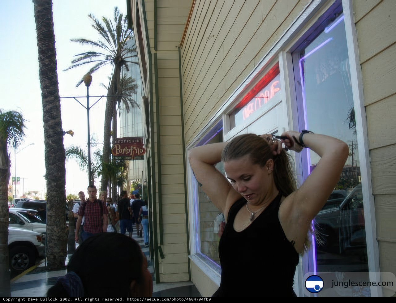 Woman standing in front of a store in Ensenada
