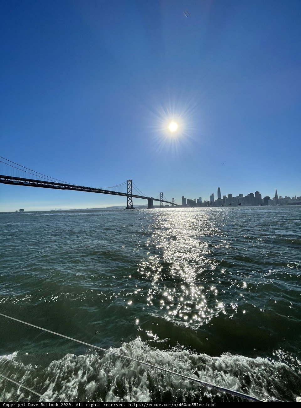 Sun-kissed Bay Bridge on a Clear Day