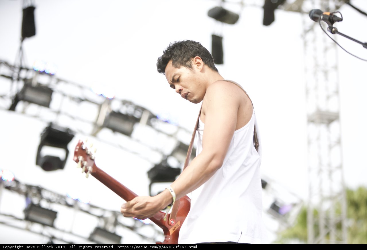 Electric Guitar Soloist Rocking Coachella Stage