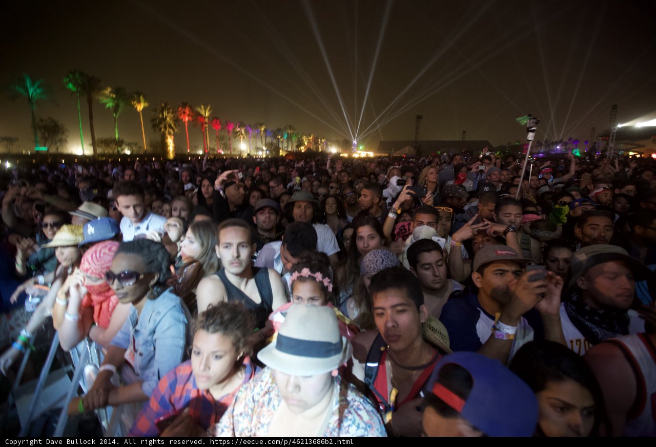 Coachella Crowd Under the Night Sky