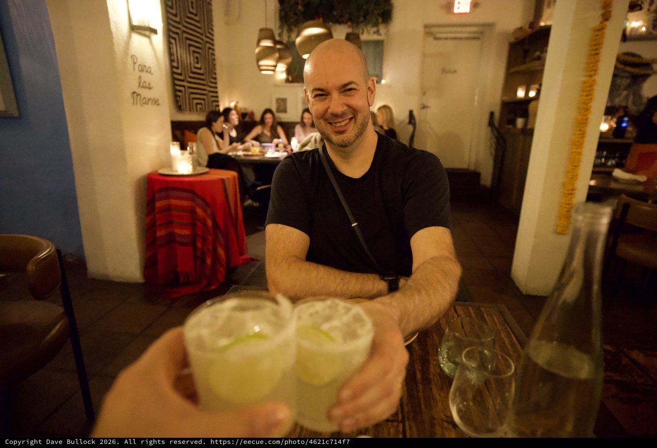 Toasting with Margaritas at Cozy Restaurant