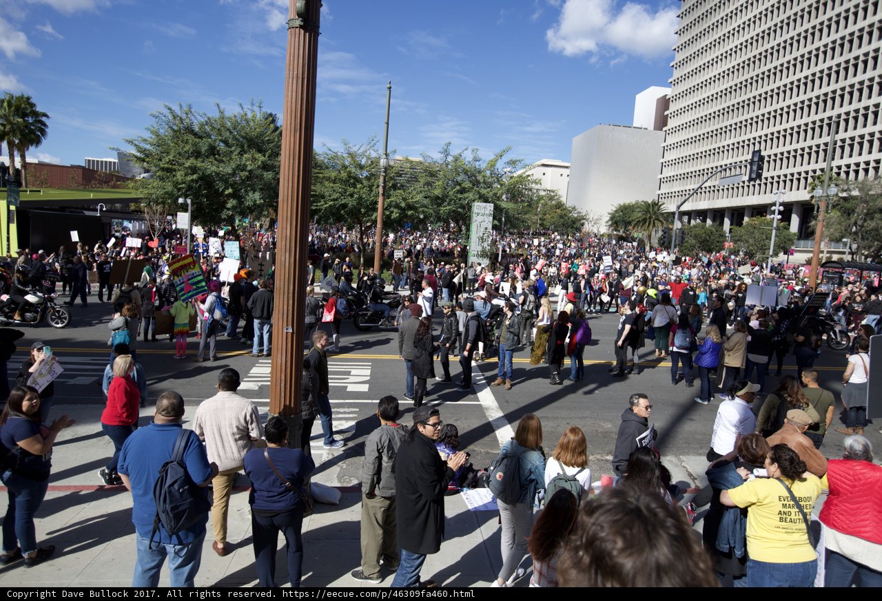 Massive crowd gathers at Women's March in Los Angeles