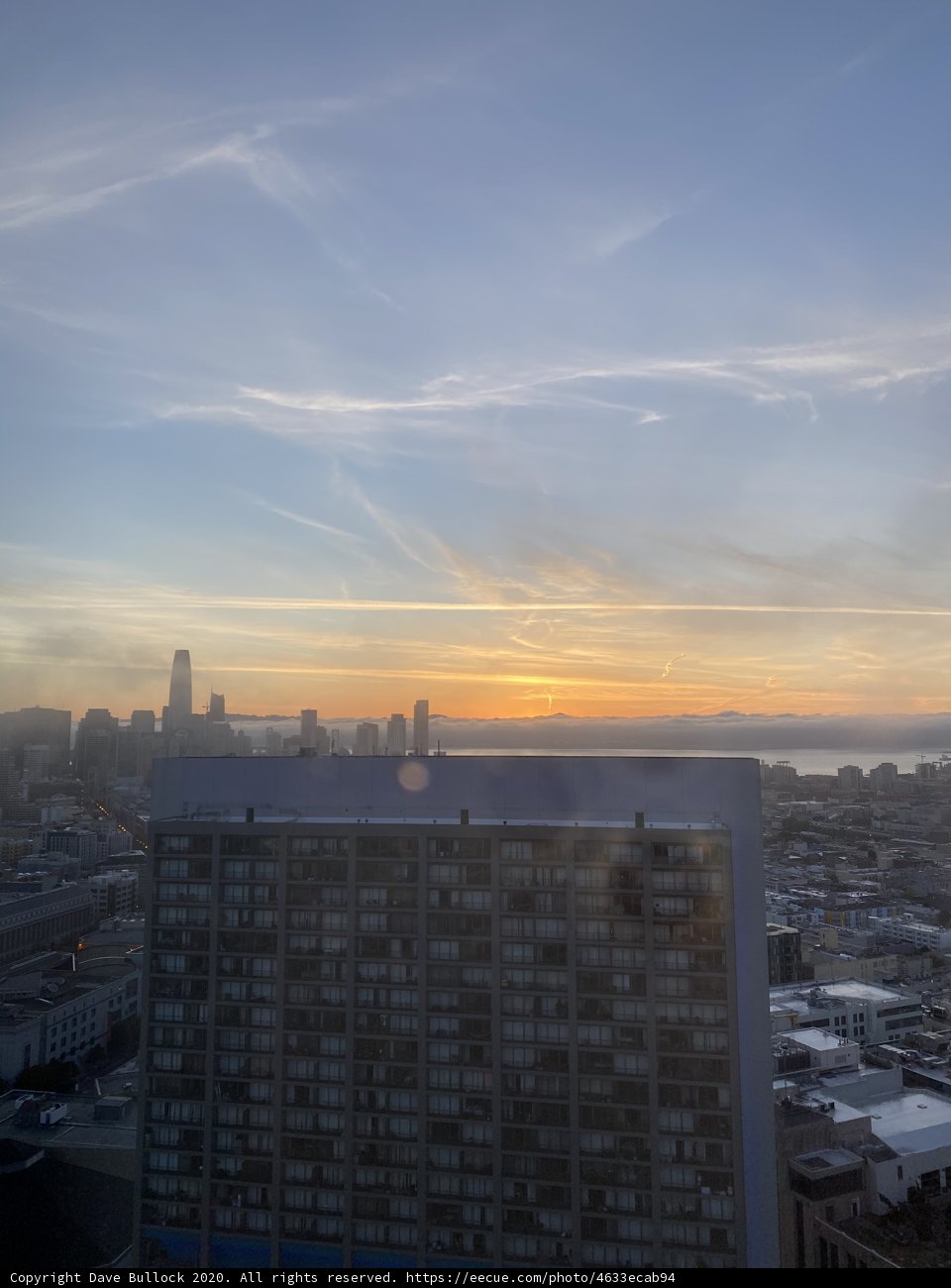 City skyline sunset
