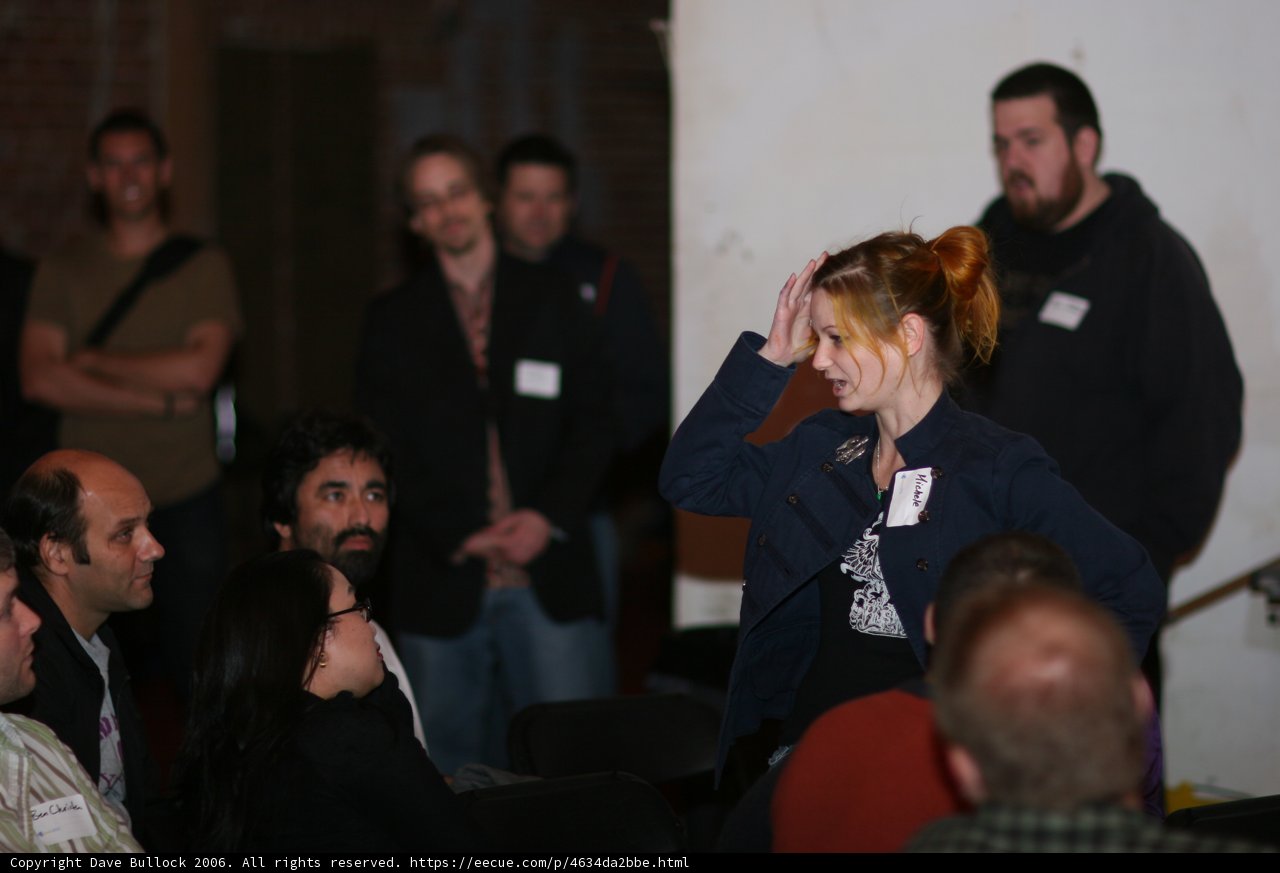 Woman Leading a Barcamp Discussion