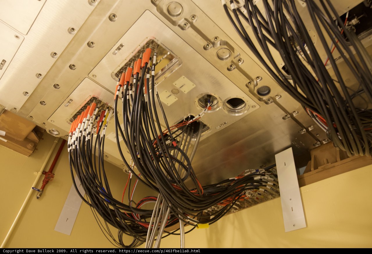 Complex Electrical Panel with Tangled Wires