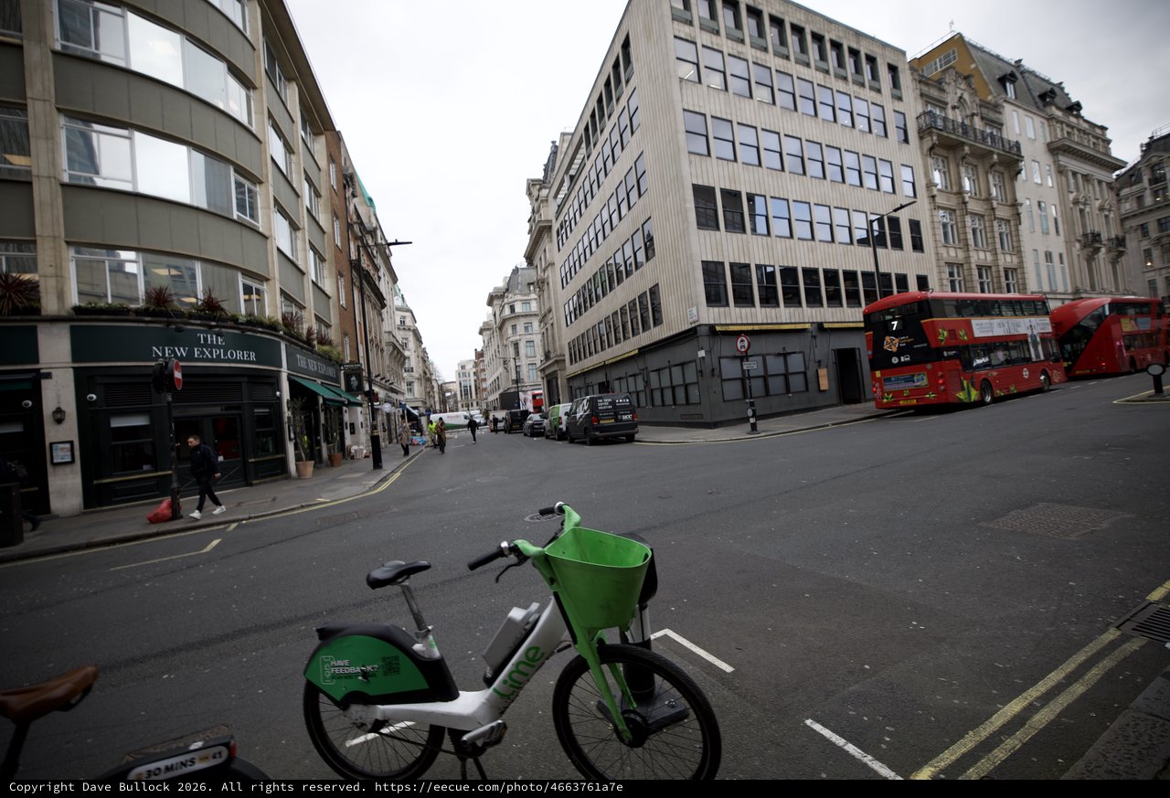 Green Bike Share on Quiet London Street