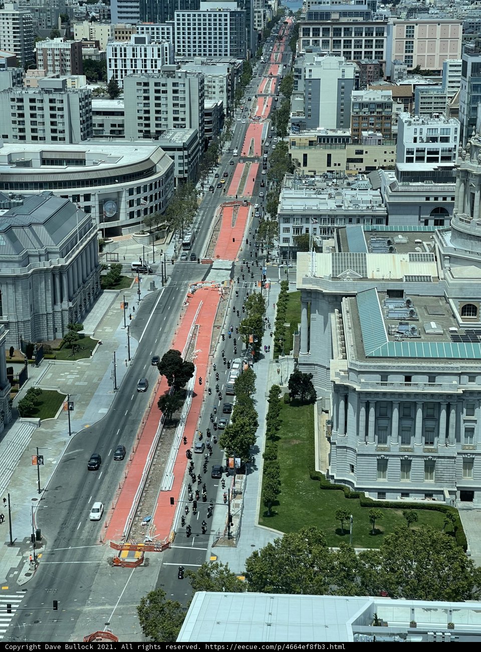 Red-lined street in the heart of San Francisco