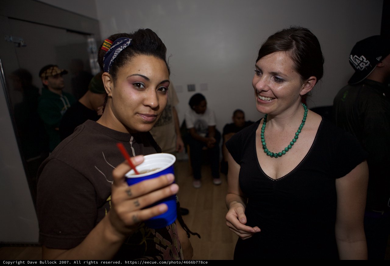 Two Women Sharing a Moment at Dubstep Night