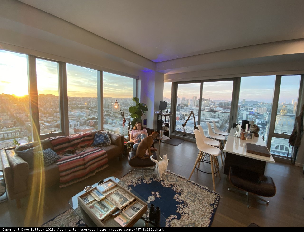 Sunset Views from a Chic Penthouse Living Room