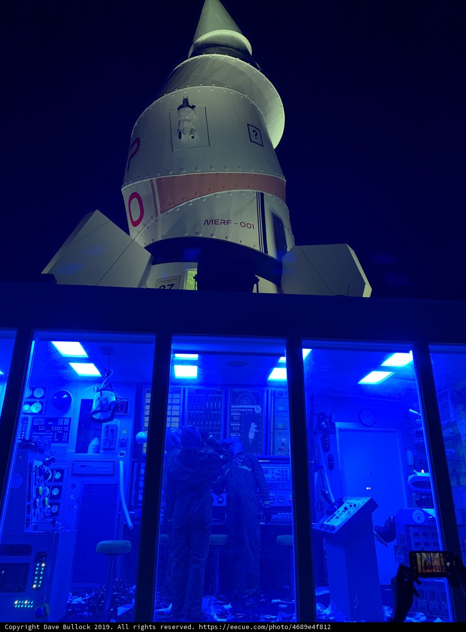 Blue-Lit Space Shuttle at Empire Polo Club