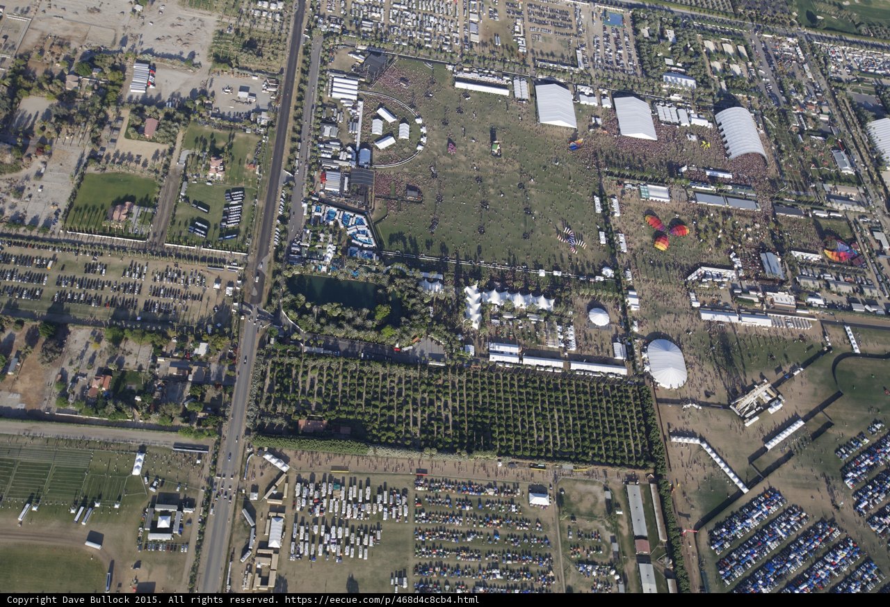Aerial View of Indio's Busy Neighborhood