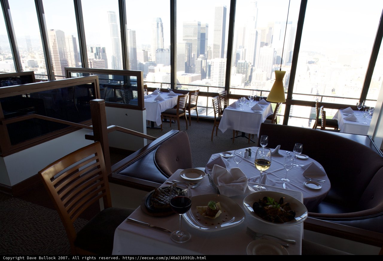 Cityscape Dining at a Restaurant